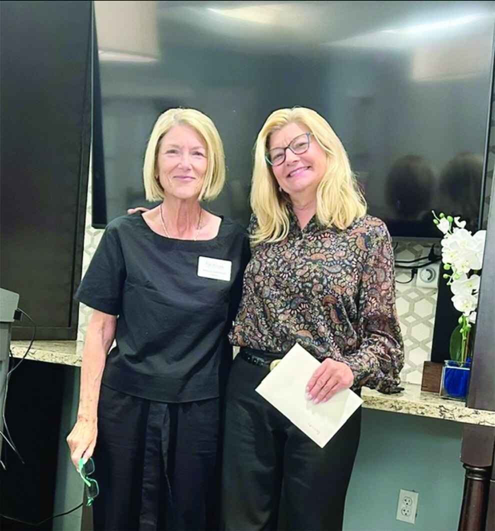 Nancy Goldstein and Belinda Coon at the Boca Pointe Pap Corps installation