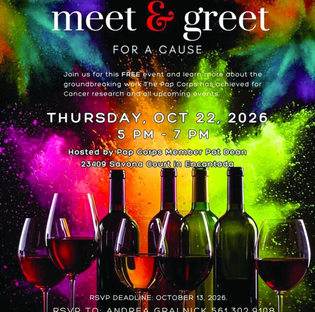 Pap Corps Boca Pointe Chapter Meet and Greet For A Cause flyer