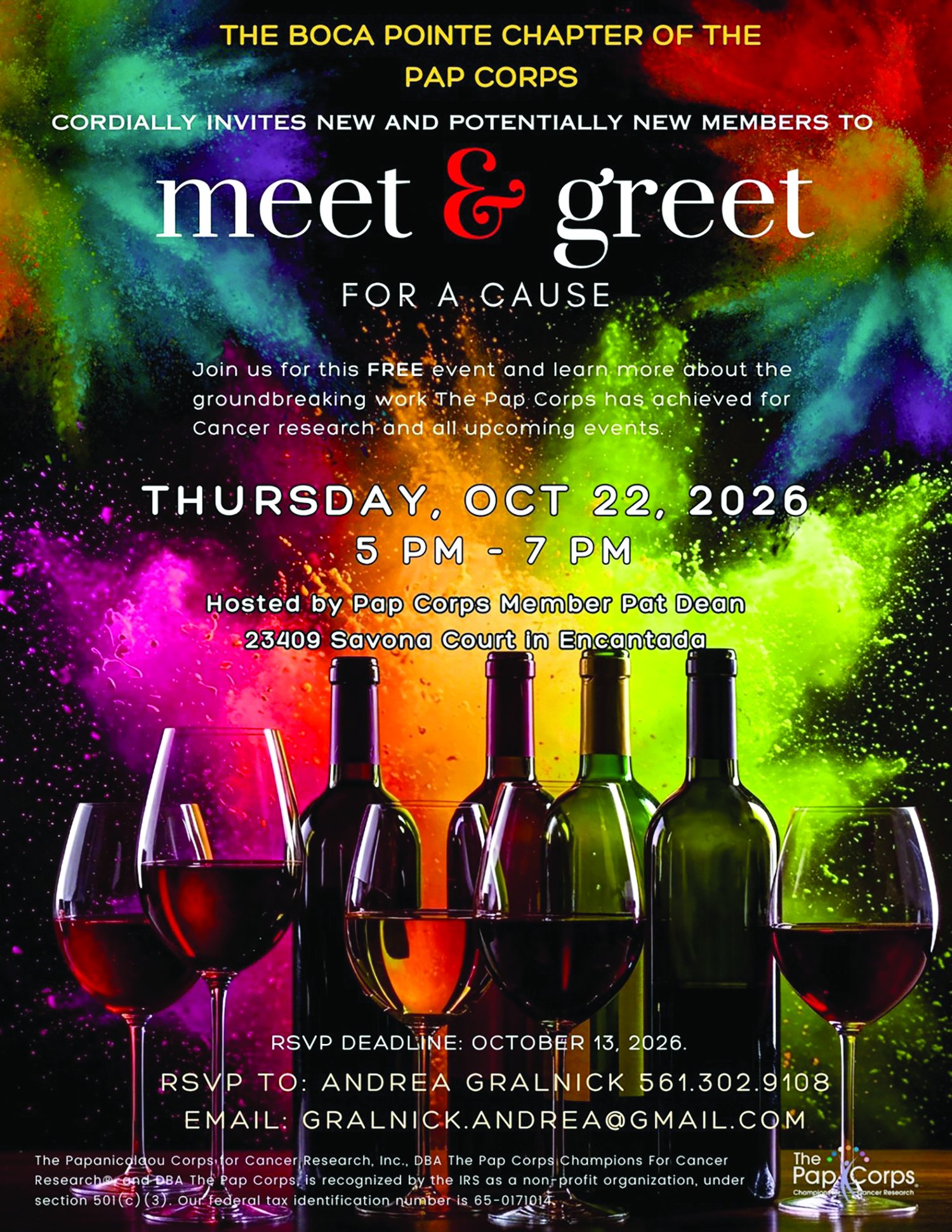 Pap Corps Boca Pointe Chapter Meet and Greet For A Cause flyer