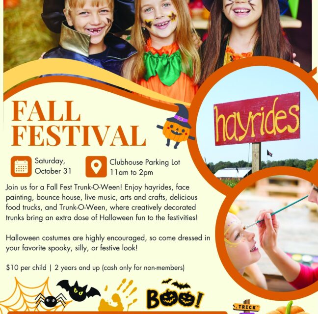 Fall Festival Trunk-O-Ween flyer for Saturday, October 31