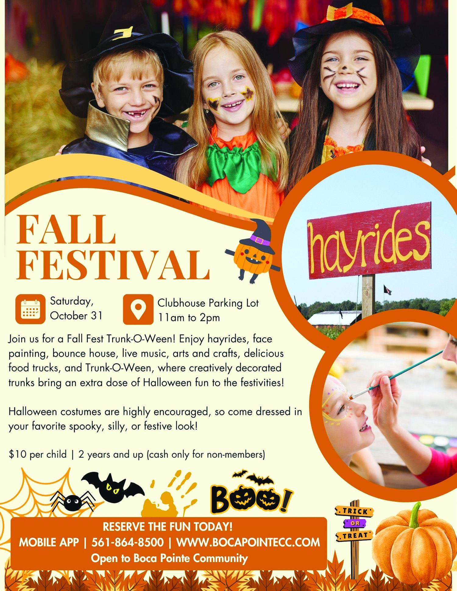 Fall Festival Trunk-O-Ween flyer for Saturday, October 31