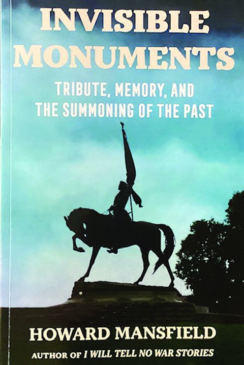 Cover of Invisible Monuments by Howard Mansfield, an equestrian statue in silhouette